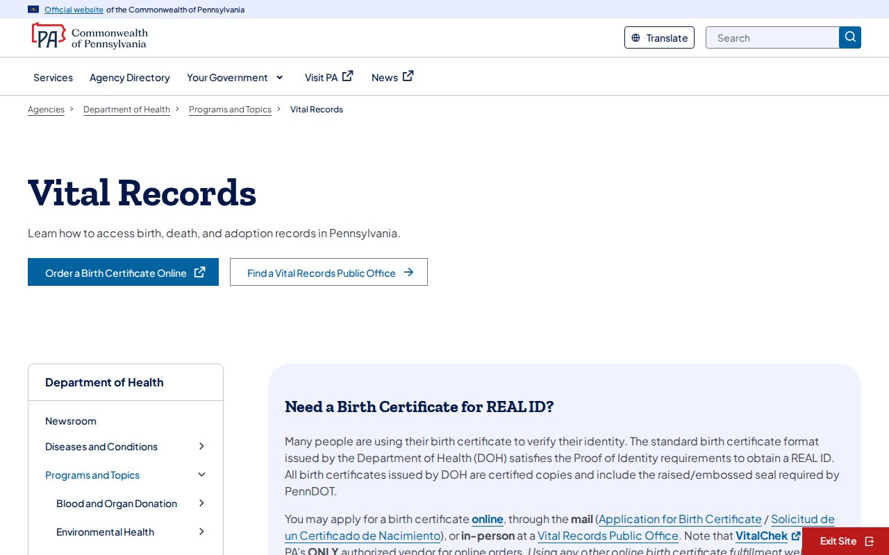 Northampton County residents directory Pennsylvania vital records access